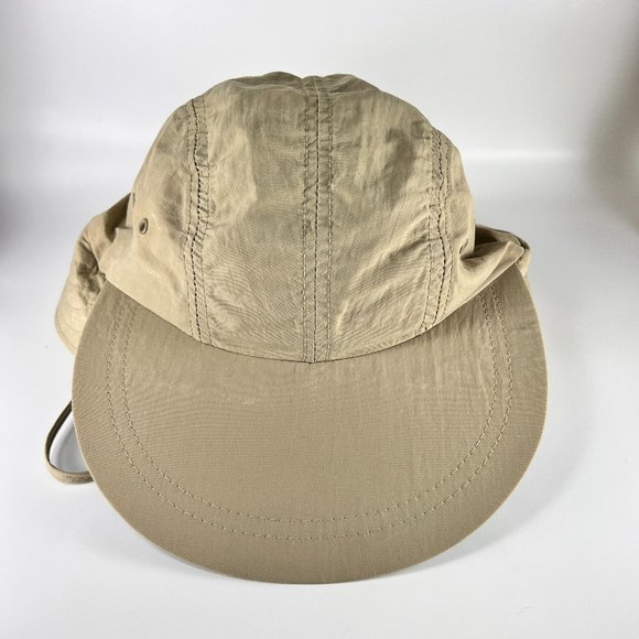 Orvis Duck Bill Fly Fishing Hat Cap Khaki Ear Flaps 4 Panel USA